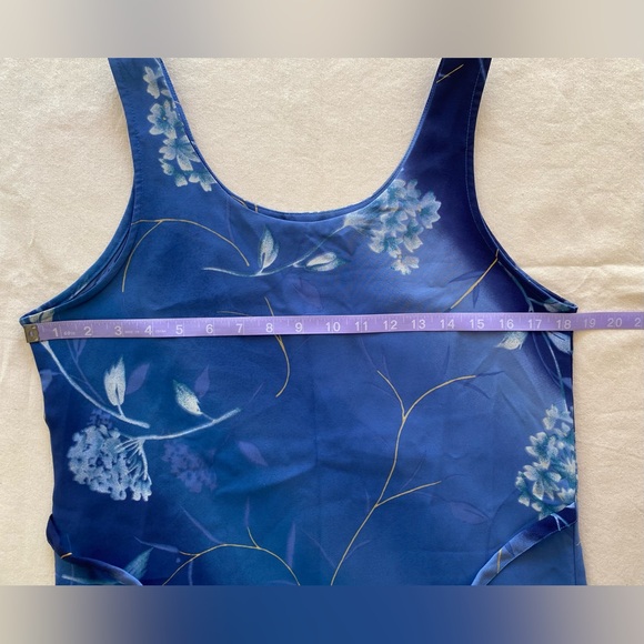Worthington Y2K Blue Lightweight Casual Floral Sleeveless Dress Tie Back 6 - Picture 3 of 5